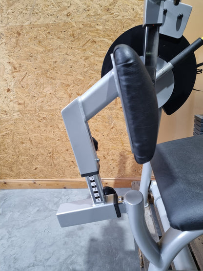 Proxowell/Proxomed Rückenstrecker-beuger Kombi Compass 530, Hyperextension und Bauchmaschine 2 in 1 Kombigerät, 100kg Gewichtsblock mit Feingewicht Abstufung, Rahmenfarbe Silber, gebraucht - überholter Zustand