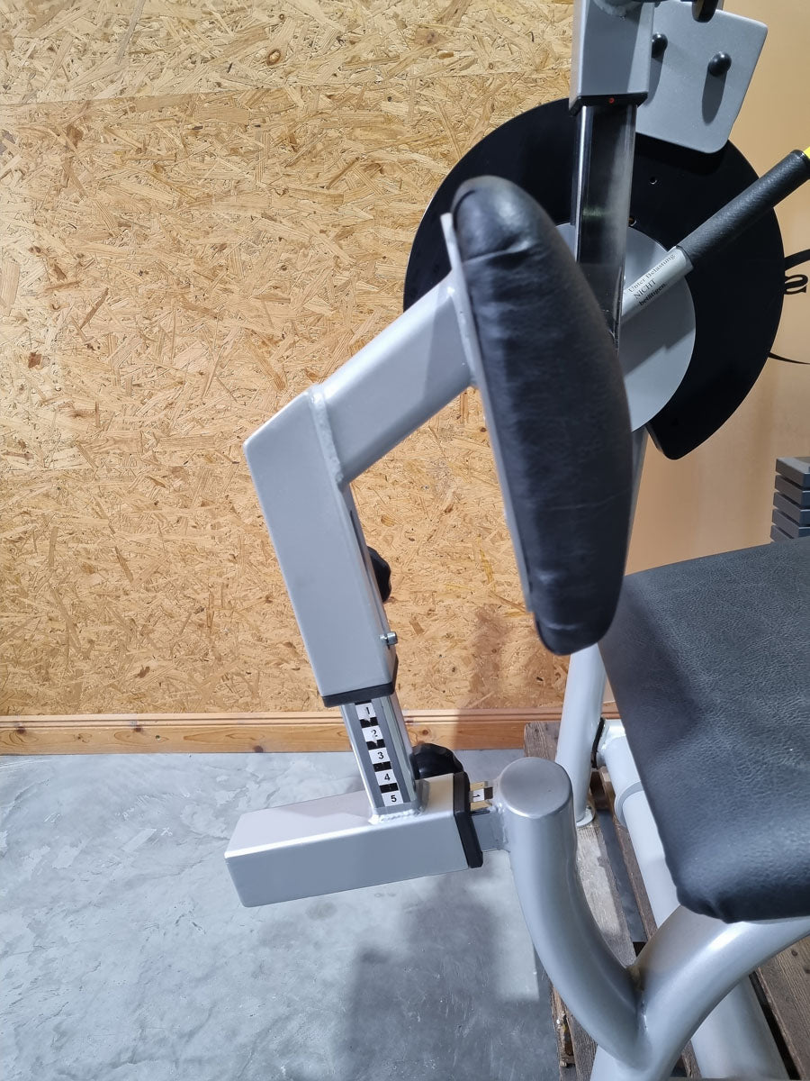 Proxowell/Proxomed Rückenstrecker-beuger Kombi Compass 530, Hyperextension und Bauchmaschine 2 in 1 Kombigerät, Rahmenfarbe Silber, gebraucht - überholter Zustand