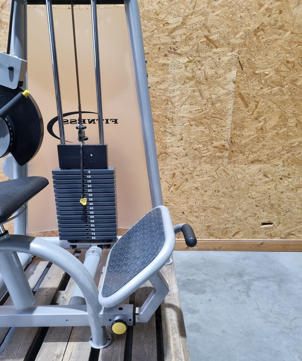 Proxowell/Proxomed Rückenstrecker-beuger Kombi Compass 530, Hyperextension und Bauchmaschine 2 in 1 Kombigerät, 100kg Gewichtsblock mit Feingewicht Abstufung, Rahmenfarbe Silber, gebraucht - überholter Zustand