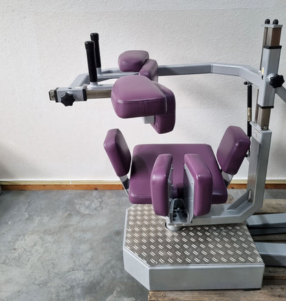 SVG torso rotator - rotation machine - lateral abdominal muscles, frame color silver, upholstery color purple, used - refurbished condition
