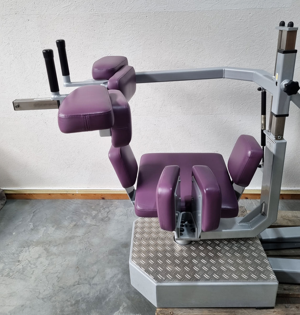 SVG torso rotator - rotation machine - lateral abdominal muscles, frame color silver, upholstery color purple, used - refurbished condition