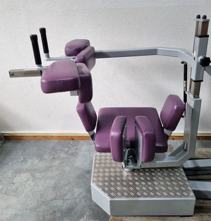 SVG torso rotator - rotation machine - lateral abdominal muscles, frame color silver, upholstery color purple, used - refurbished condition