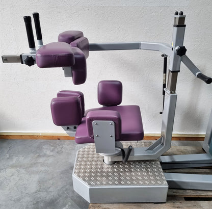 SVG torso rotator - rotation machine - lateral abdominal muscles, frame color silver, upholstery color purple, used - refurbished condition