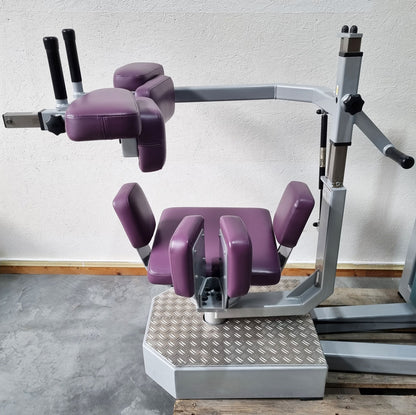 SVG torso rotator - rotation machine - lateral abdominal muscles, frame color silver, upholstery color purple, used - refurbished condition
