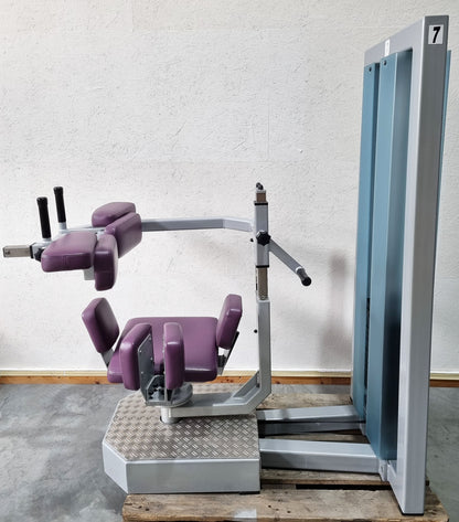 SVG torso rotator - rotation machine - lateral abdominal muscles, frame color silver, upholstery color purple, used - refurbished condition