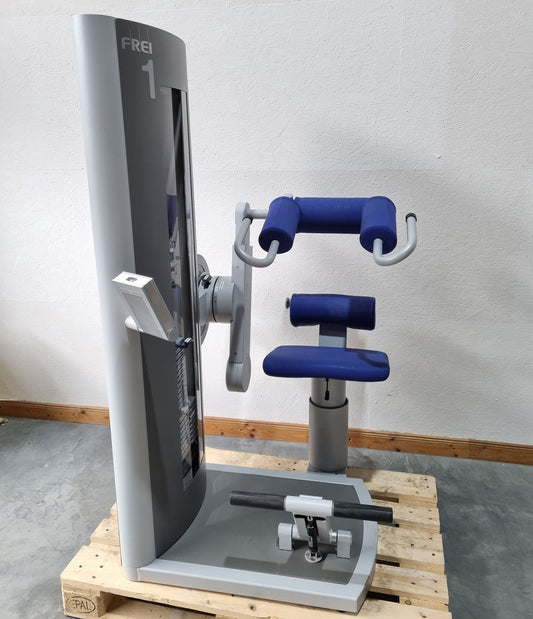Frei Genius Eco abdominal trainer, abdominal muscle machine, Abs Crunch, frame color silver, used - refurbished condition