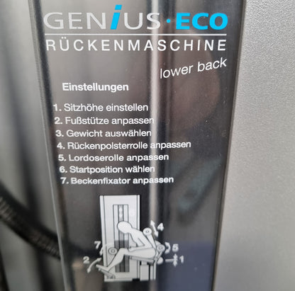 Frei Genius Eco Rückenstreckermaschine, Hyperextension, Rückenmaschine Lower Back, Rahmenfarbe Silber, gebraucht - überholter Zustand