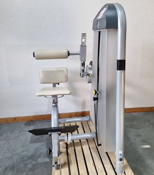 Proxomed Compass 530 back flexion, abdominal machine, back bend, abdominal crunch, MPG, rehab, frame color silver, used - refurbished condition