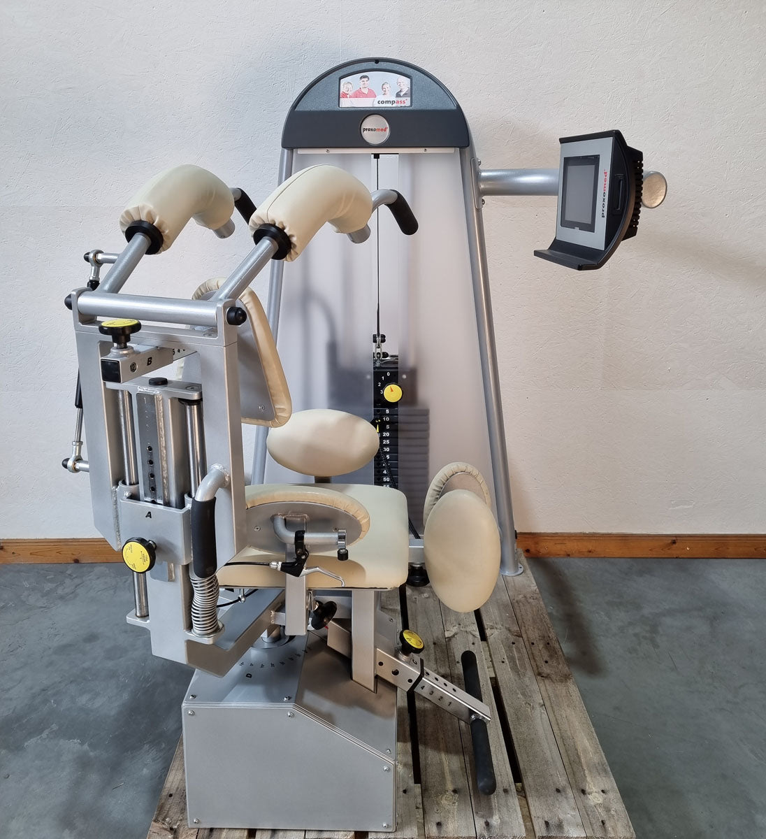 Proxomed Compass 530 Rumpfrotator, Rotator, Rotationsmaschine, Twister, Rotary Torso, seitliche Bauchmuskeln, MPG, Reha, Rahmenfarbe Silber, gebraucht - überholter Zustand