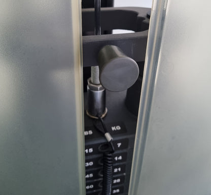 Life Fitness Optima Series Bauchmuskel-Maschine, Abdominal Crunch OSAB, Rahmenfarbe Silber, Polsterfarbe Orange, gebraucht - überholter Zustand