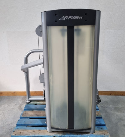 Life Fitness Optima Series Bauchmuskel-Maschine, Abdominal Crunch OSAB, Rahmenfarbe Silber, Polsterfarbe Orange, gebraucht - überholter Zustand