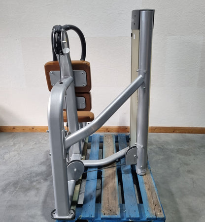 Life Fitness Optima Series Bauchmuskel-Maschine, Abdominal Crunch OSAB, Rahmenfarbe Silber, Polsterfarbe Orange, gebraucht - überholter Zustand