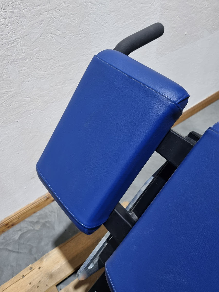Hammer Strength Hyperextension 45° Rückenstreckerbank verstellbar, Back extension BW-BE, Rahmenfarbe Schwarz, Polsterfarbe Blau, gebraucht - überholter Zustand