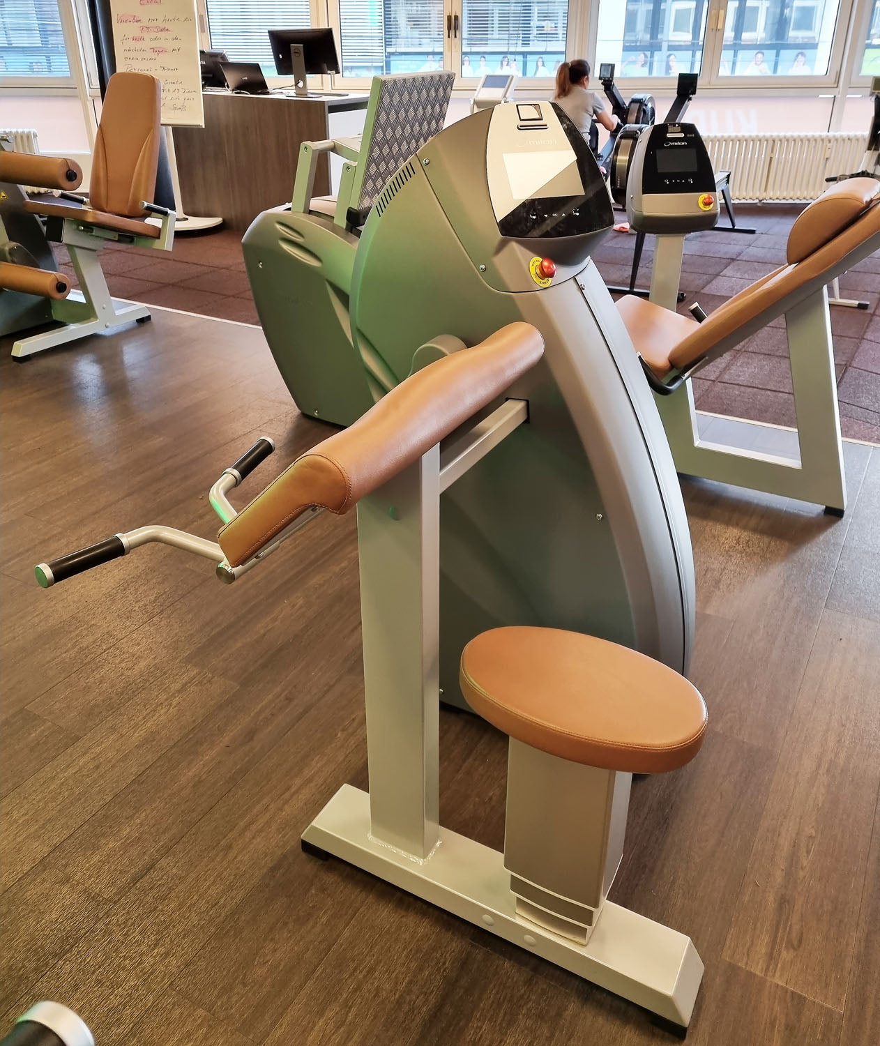 Milon 9-seater PREMIUM strength circuit, built in 2017, housing in anthracite stone, upholstery brown, including LED traffic light, used, overhauled and as good as new - top condition