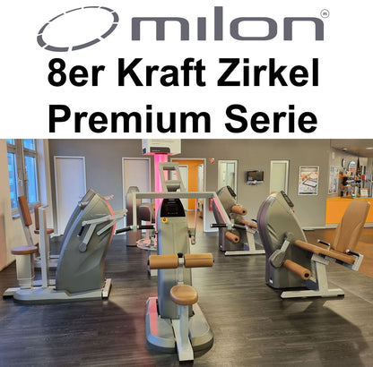 Milon 8-seater PREMIUM strength circuit, built in 2017, housing in anthracite stone, upholstery brown, including LED traffic light, top condition, used - overhauled and as good as new