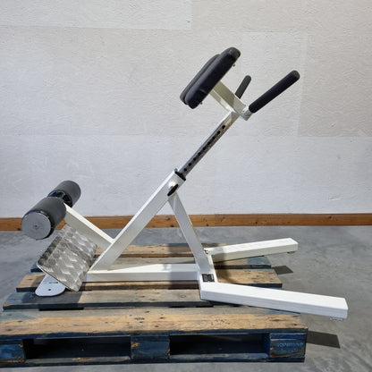 Competition Line, back extension bench 45°, hyperextension, height adjustable, frame color white, upholstery color black, used - refurbished condition