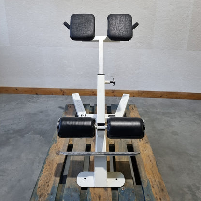 Competition Line, back extension bench 45°, hyperextension, height adjustable, frame color white, upholstery color black, used - refurbished condition