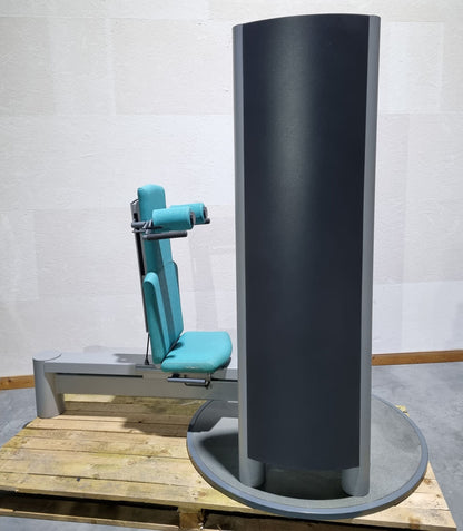 Frei Genius functional leg press - adjustable leg press, frame color silver, upholstery color turquoise, used - refurbished condition