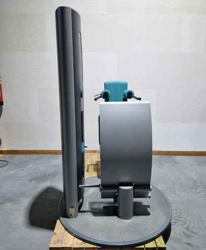 Frei Genius functional leg press - adjustable leg press, frame color silver, upholstery color turquoise, used - refurbished condition