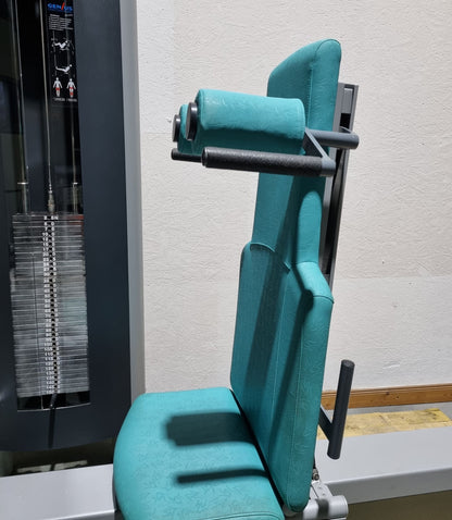 Frei Genius functional leg press - adjustable leg press, frame color silver, upholstery color turquoise, used - refurbished condition