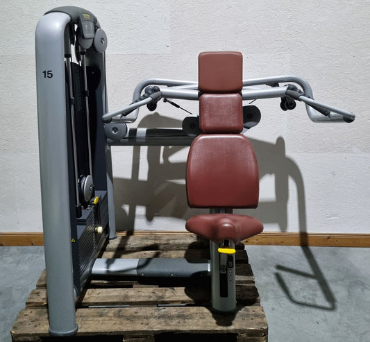 TechnoGym Shoulder Press, Selection Line - Frame Silver, Upholstery Brown, Used - Refurbished Condition