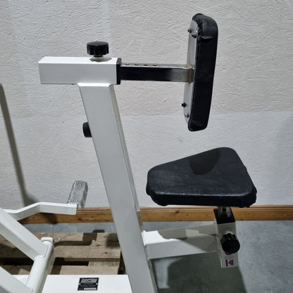 Competition Line, Rudern mit Bruststütze und Einstiegshilfe, Row, Lat-Rudern, Rahmenfarbe Weiß, gebraucht - überholter Zustand