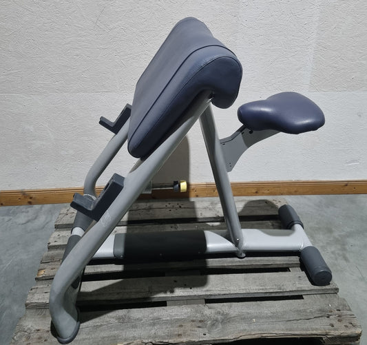 TechnoGym Scottcurl Bank, Scott bench, Bizeps Trainingsbank, Farbe Silber, Polster Blau, gebraucht
