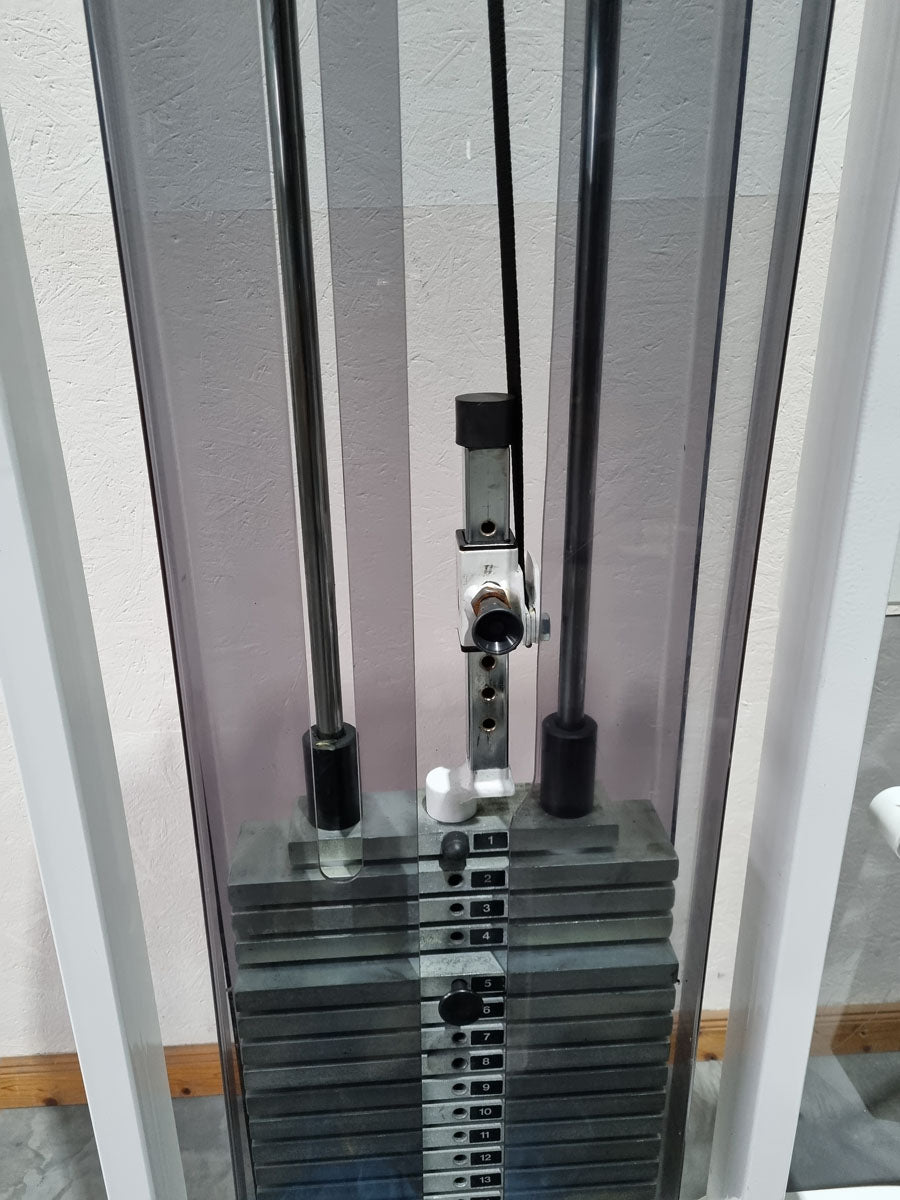Proxomed Compass Schulterblattfixator / Stützstemme - Latzug und Dips - Kombigerät 2 in 1, Rahmenfarbe Weiß, gebraucht - überholter Zustand