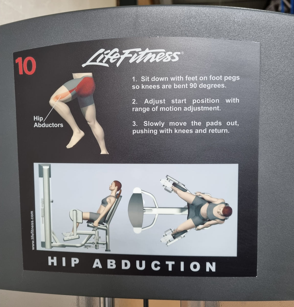 Life Fitness Abductor Machine, Hip Abduction Abductor, Signature Series, Frame Color Silver, Used - Refurbished Condition
