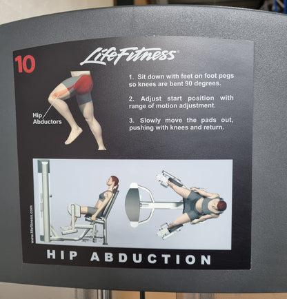 Life Fitness Abductor Machine, Hip Abduction Abductor, Signature Series, Frame Color Silver, Used - Refurbished Condition