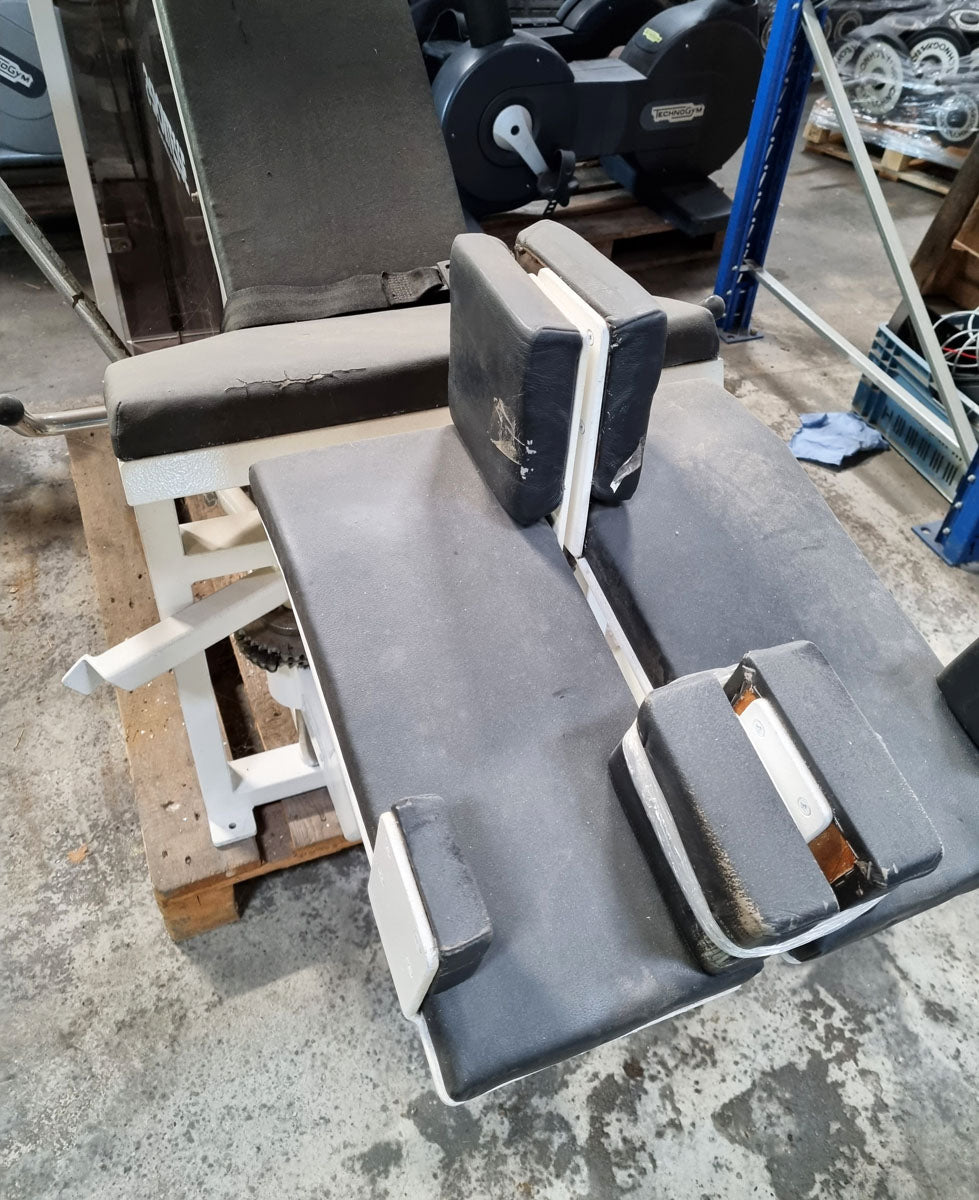 Sportesse adductor machine, old school, frame color white with brown plexiglass cover, used with defects - special price