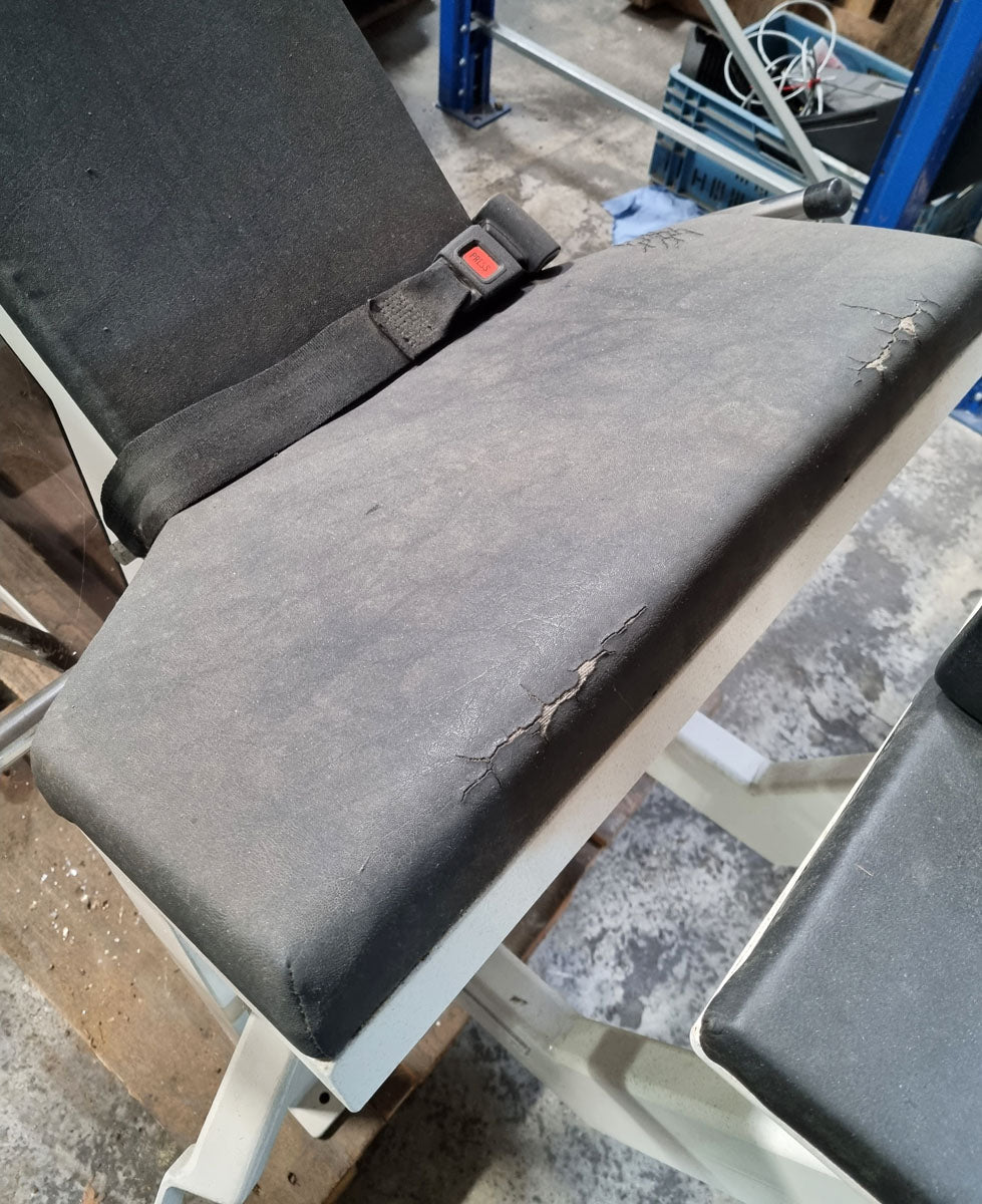 Sportesse adductor machine, old school, frame color white with brown plexiglass cover, used with defects - special price