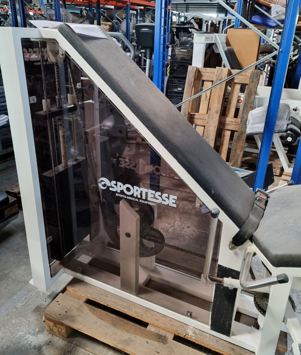Sportesse adductor machine, old school, frame color white with brown plexiglass cover, used with defects - special price