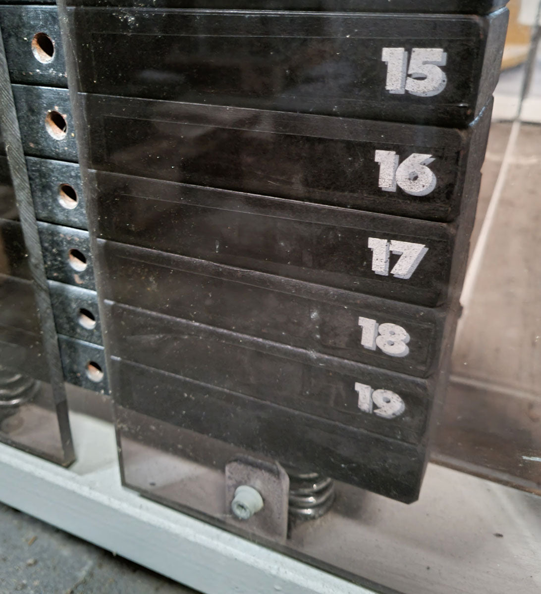 Sportesse adductor machine, old school, frame color white with brown plexiglass cover, used with defects - special price