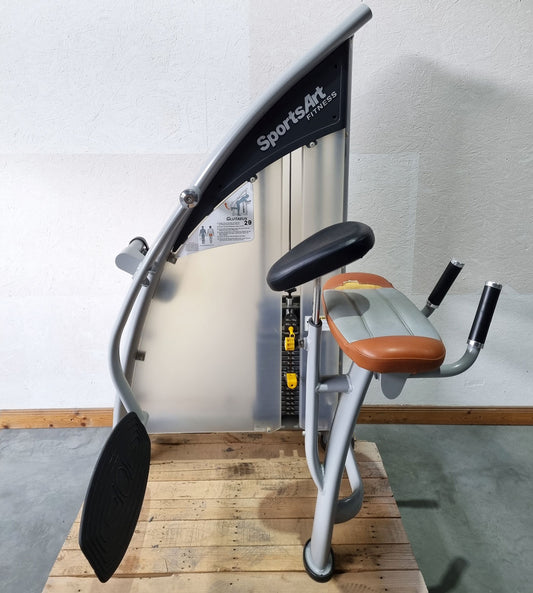 SportsArt Gluteus Machine S955 A955 N955 Butt Machine Standing, Glutes Kick Radial, Frame Color Silver, Upholstery Color Orange/Gray, Used - Refurbished Condition