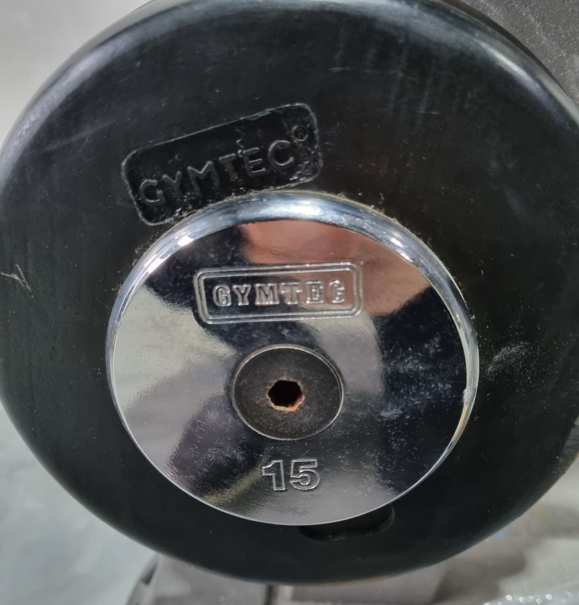 Barbell compact set 12.5 kg to 35 kg in 2.5 kg increments, 10 pieces in total, similar to SZ barbells, including stand from Gymleco, stand color silver, used