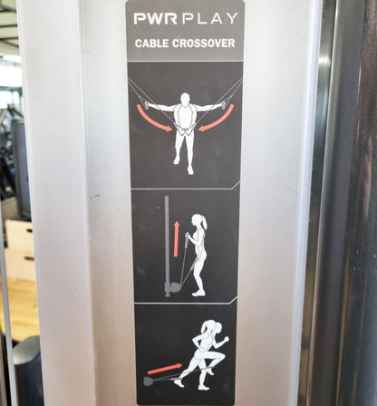 Cybex 8 Stationenturm PWR Play, 8 Stack Multi Station, baugleich Life Fitness MJ Tower, große Gewichtsblöcke, Rahmenfarbe Anthrazit, gebraucht - überholter Zustand
