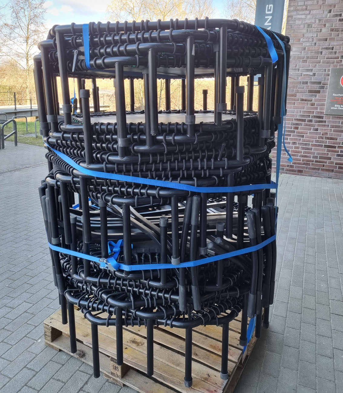Bellicon Trampoline, Set 22 Stück, Jumping Fitness, mit T-Stangen, Hexagonal 6 Eckig, Original Qualität, gebraucht - geprüfter Zustand