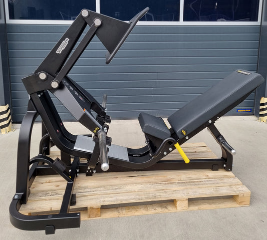 Technogym Pure Leg Press Plate loaded, Pure Strength Series, year of manufacture 2022, disc holder, frame color black, used - TOP condition