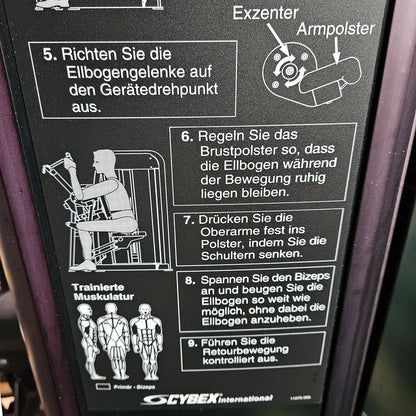 Cybex Eagle Arm Curl, Bizepsmaschine mit Exzenter, Biceps Curl, Rahmenfarbe Anthrazit, gebraucht - überholter Zustand