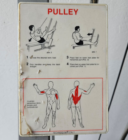 Technogym Rudern am Kabel, Ruderzug Turm, Long Pulley Row, Ruderstation, Silverline, Oldschool Bodybuilding, gebraucht - mit Gebrauchsspuren