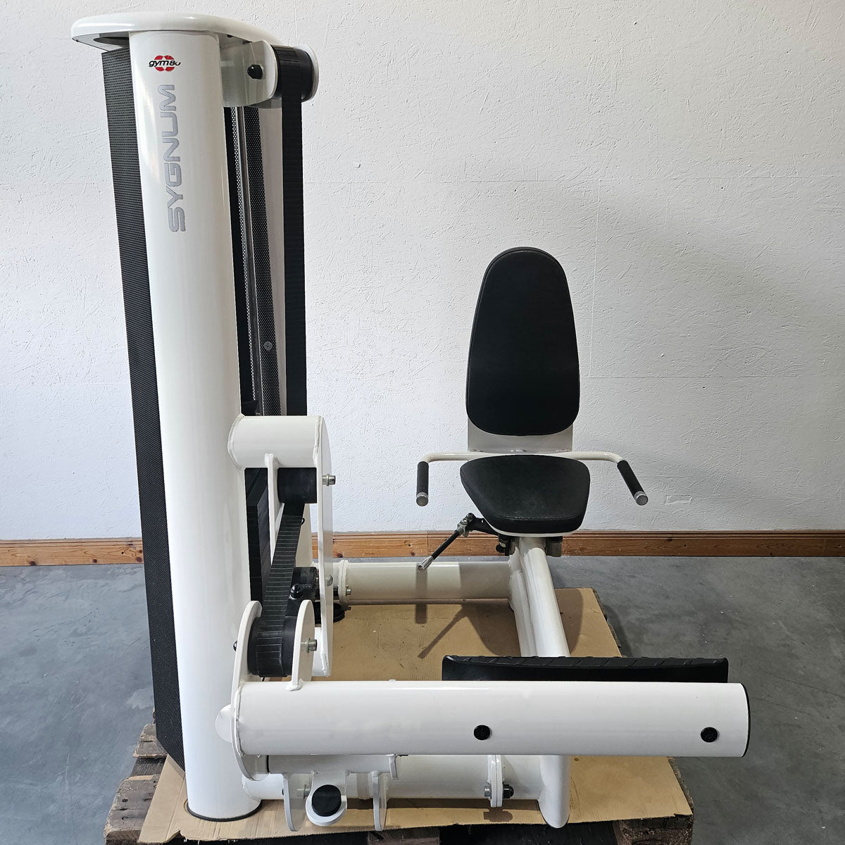 Gym80 seated calf press Sygnum 3027, calf machine, calf press, frame color white, used - refurbished condition