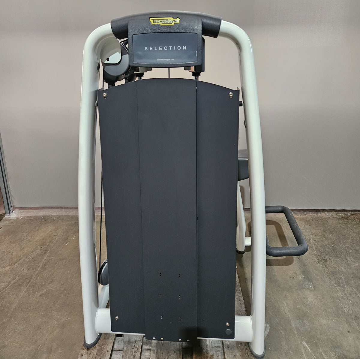 Technogym Rotationsmaschine, Rotary Torso, Twister, Selection Line, Rahmenfarbe Weiß, Polsterfarbe Braun, gebraucht - überholter Zustand