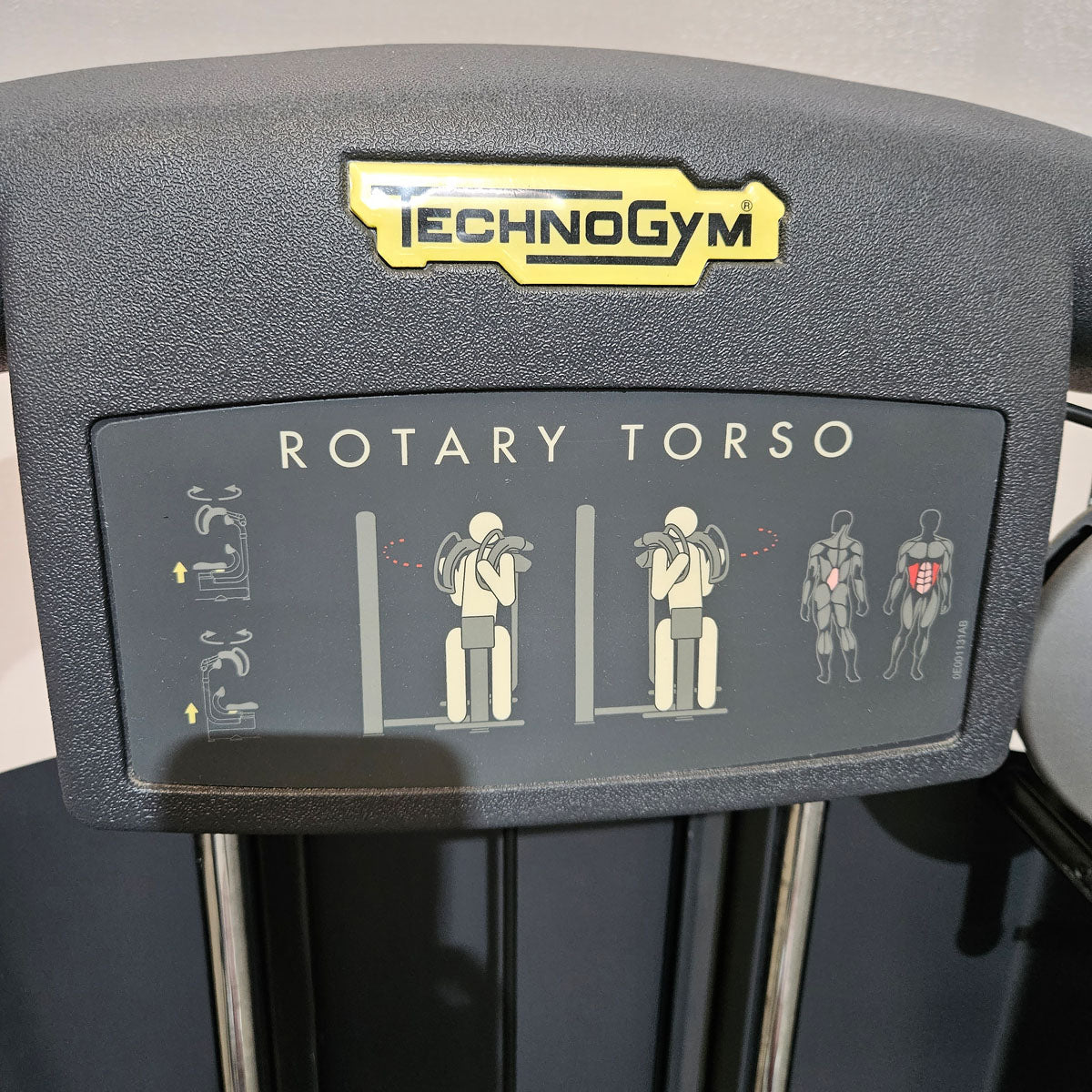 Technogym Rotationsmaschine, Rotary Torso, Twister, Selection Line, Rahmenfarbe Weiß, Polsterfarbe Braun, gebraucht - überholter Zustand