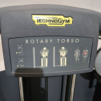 Technogym Rotationsmaschine, Rotary Torso, Twister, Selection Line, Rahmenfarbe Weiß, Polsterfarbe Braun, gebraucht - überholter Zustand