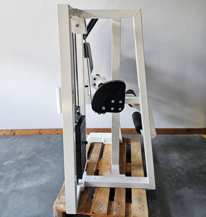Gym80 Abdominal Machine, Jackknife, Abdominal Crunch, Oldschool Bodybuilding Strength Equipment - Edition or Classic Line, Frame Color White, Used with Signs of Wear