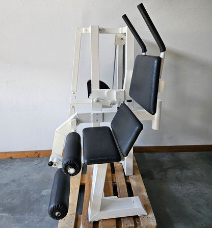 Gym80 Abdominal Machine, Jackknife, Abdominal Crunch, Oldschool Bodybuilding Strength Equipment - Edition or Classic Line, Frame Color White, Used with Signs of Wear