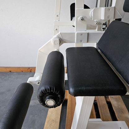 Gym80 Abdominal Machine, Jackknife, Abdominal Crunch, Oldschool Bodybuilding Strength Equipment - Edition or Classic Line, Frame Color White, Used with Signs of Wear