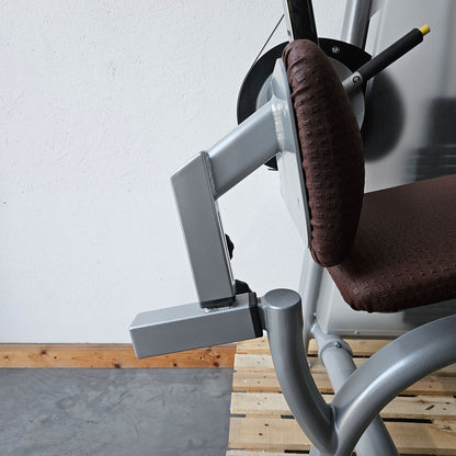Proxowell or Proxomed back flexion, abdominal machine, back curl, abdominal crunch, 100kg weight block, Compass or C-Well series, frame color silver, used - refurbished condition