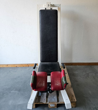 Gym80 Abductor Machine, Hip Abductor, seated, Oldschool Bodybuilding Strength Equipment - Edition or Classic Line, frame color white, used with signs of wear